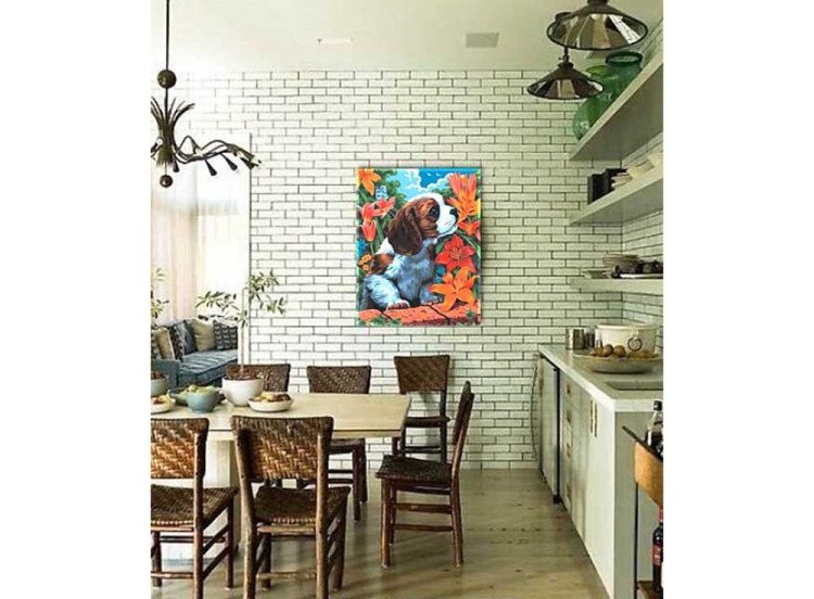 Картина по номерам «Собака в саду» — картинка 2