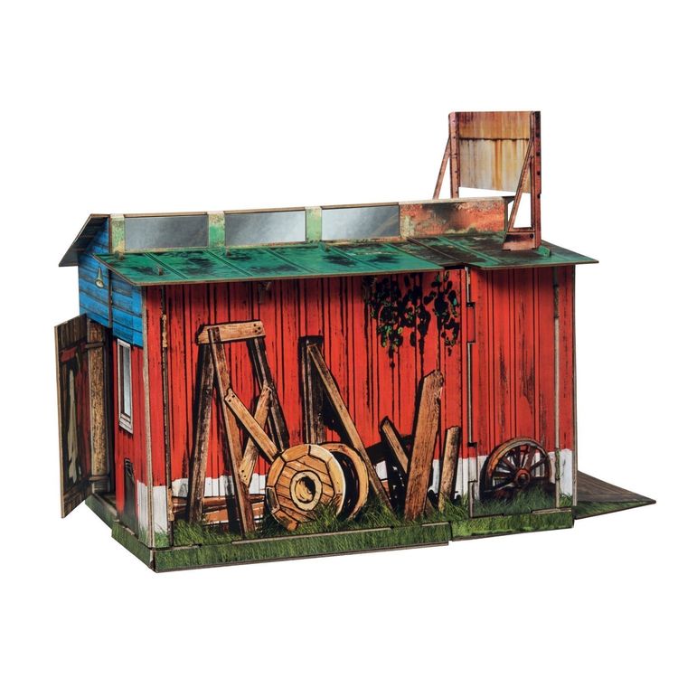 Сборная модель из картона «Трактор и гараж» — картинка 6