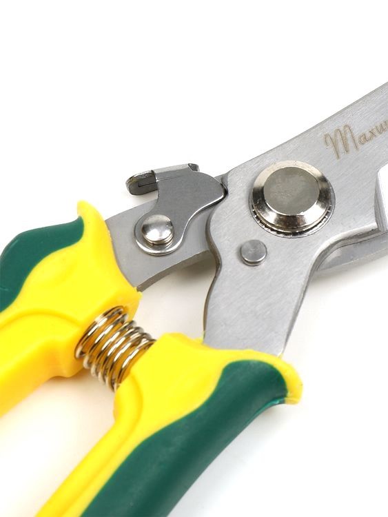 Секатор Maxwell изогнутое лезвие, 60/200 мм, ручки желто-зеленый пластик — картинка 8