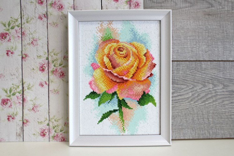 Алмазная вышивка «Желтая роза» — картинка 3