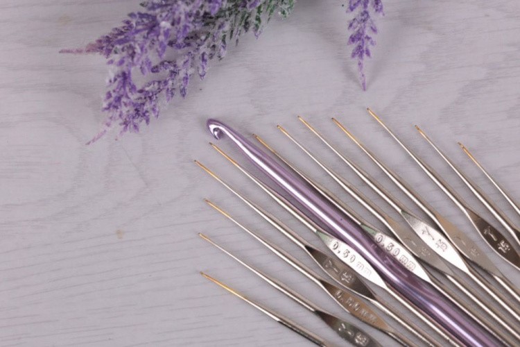 Крючки для вязания, сталь, d 1,15 мм, 12 см, 12 шт. в блистере, Gamma — картинка 2