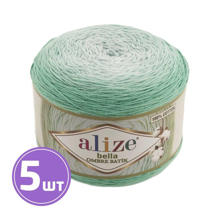 Пряжа ALIZE Bella Ombre Batik (7408), мята, 5 шт. по 250 г