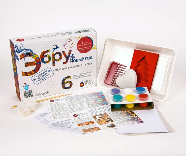 Набор для эбру «Новый год» 6 цветов, Эбру-Профи — картинка 2