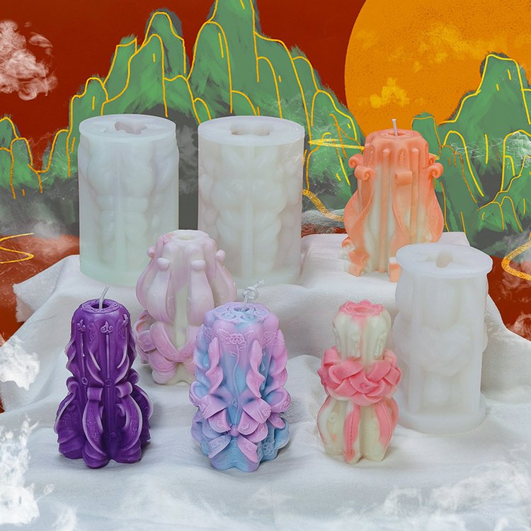 Силиконовый молд - Свеча с орнаментом №1, 11x7см 1 шт. — картинка 3