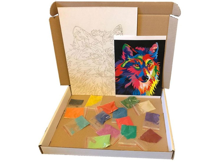 Картина цветным песком «Волк» — картинка 4
