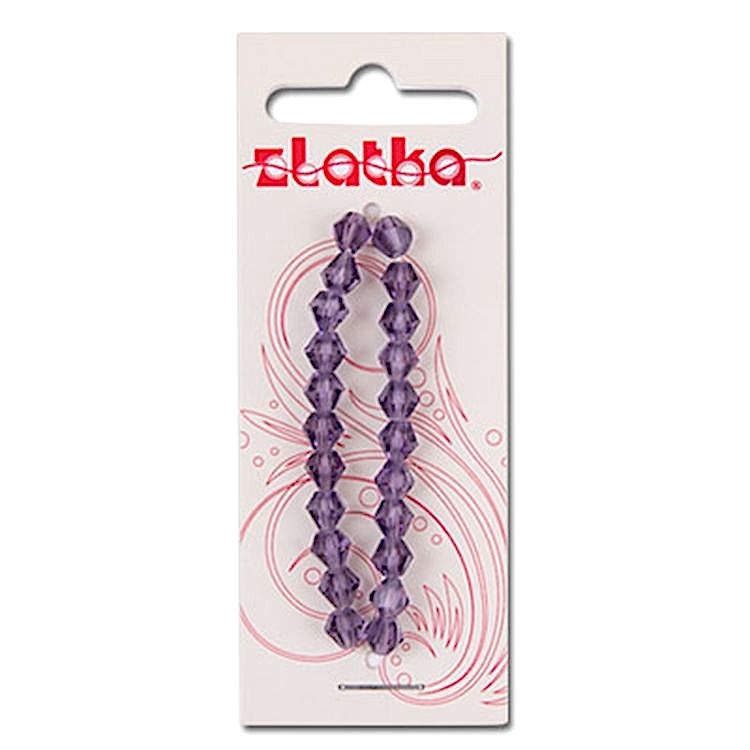 Бусины стеклянные Zlatka 6х6 мм, 22 шт., на нити, стекло, цвет: №30 прозрачный перламутровый — картинка 2