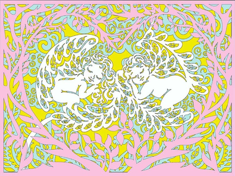 Вытынанка «Спящие ангелочки» (многослойная) — картинка 2