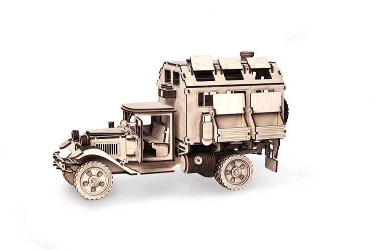 Конструктор из дерева Lemmo Грузовик Кунг, 318 деталей — картинка 3