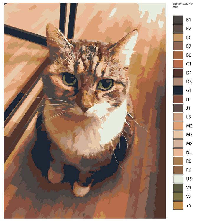 Картина по номерам «Белогрудый котик» — картинка 2