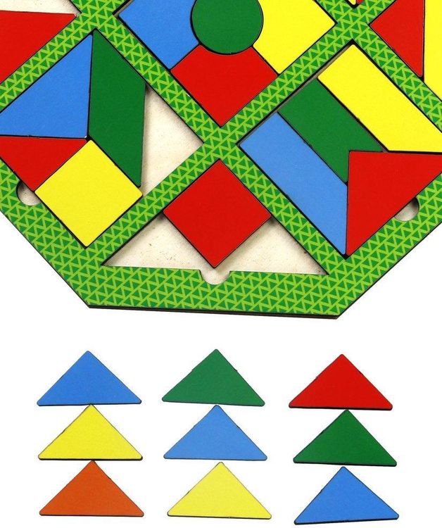 Развивающее пособие из дерева Головоломка «Калейдоскоп. Полянка» — картинка 4