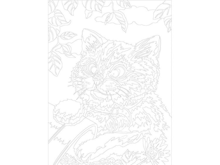 Картина по номерам «Котёнок и божья коровка» — картинка 3