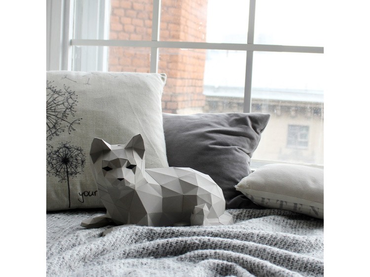 Бумажная модель для склеивания фигура «Кошка» — картинка 2