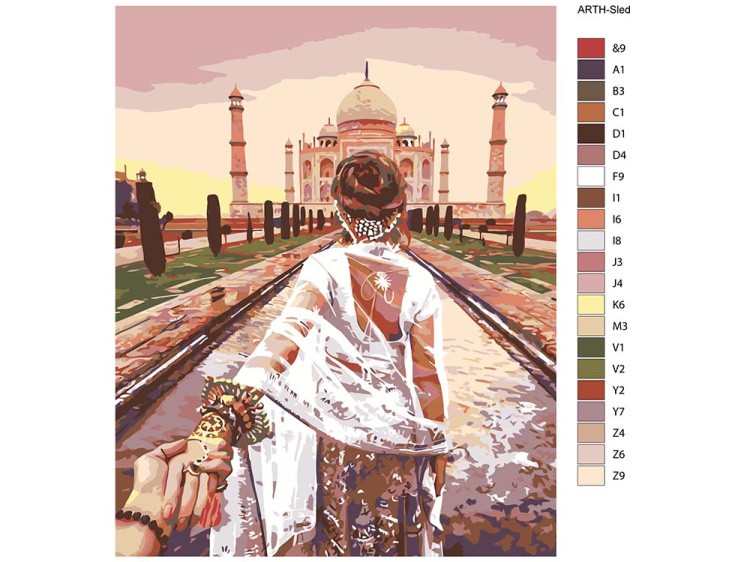 Картина по номерам «Следуй за мной. Тадж-Махал» — картинка 2