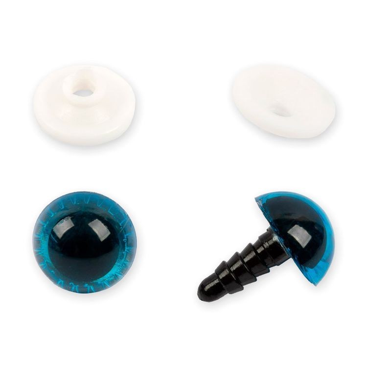 Глаза пластиковые с фиксатором (с лучиками), синие, d 16 мм, 50 шт., HobbyBe