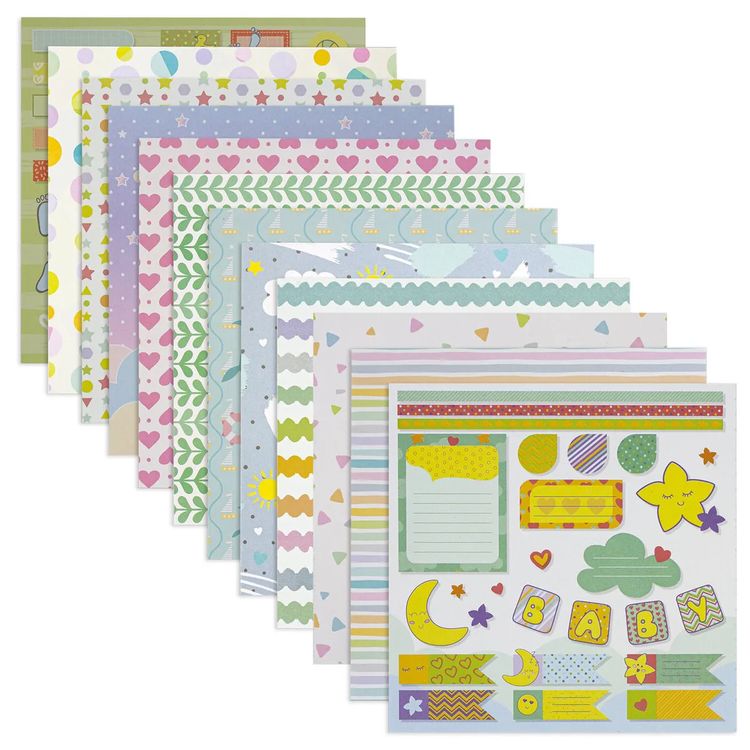 Бумага для скрапбукинга 30х30 см «Бэби-бук», 12 дизайнов — картинка 2