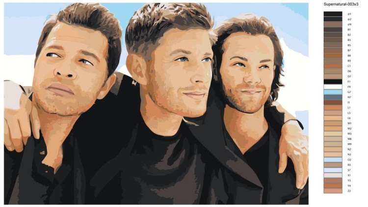 Картина по номерам «Сверхъестественное: Дин, Сэм и Кастиэль 2» — картинка 2