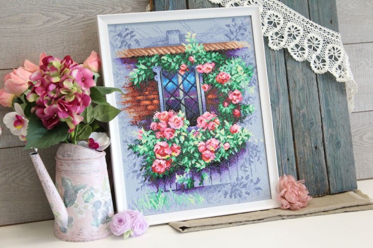 Алмазная вышивка «Окошко в сад» — картинка 3