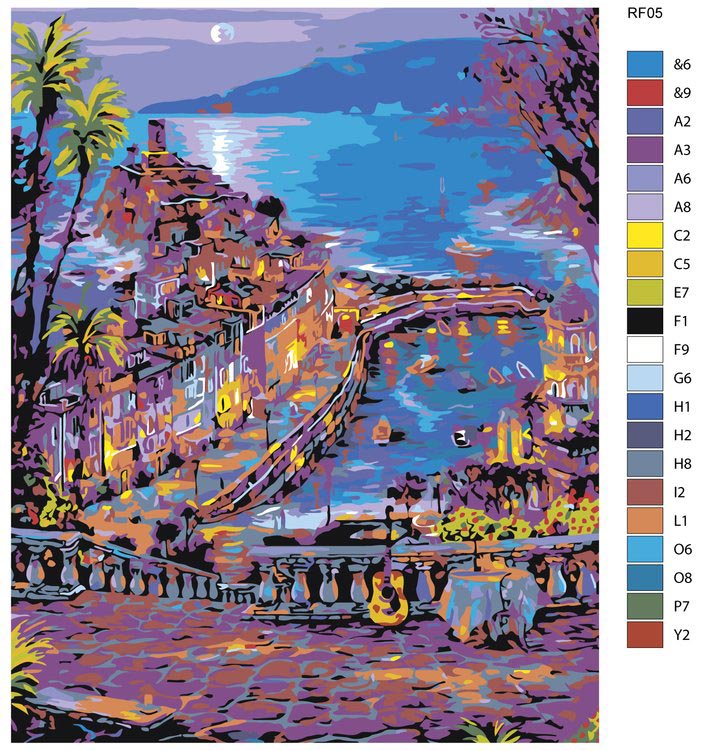 Картина по номерам «Город на мысе» — картинка 2