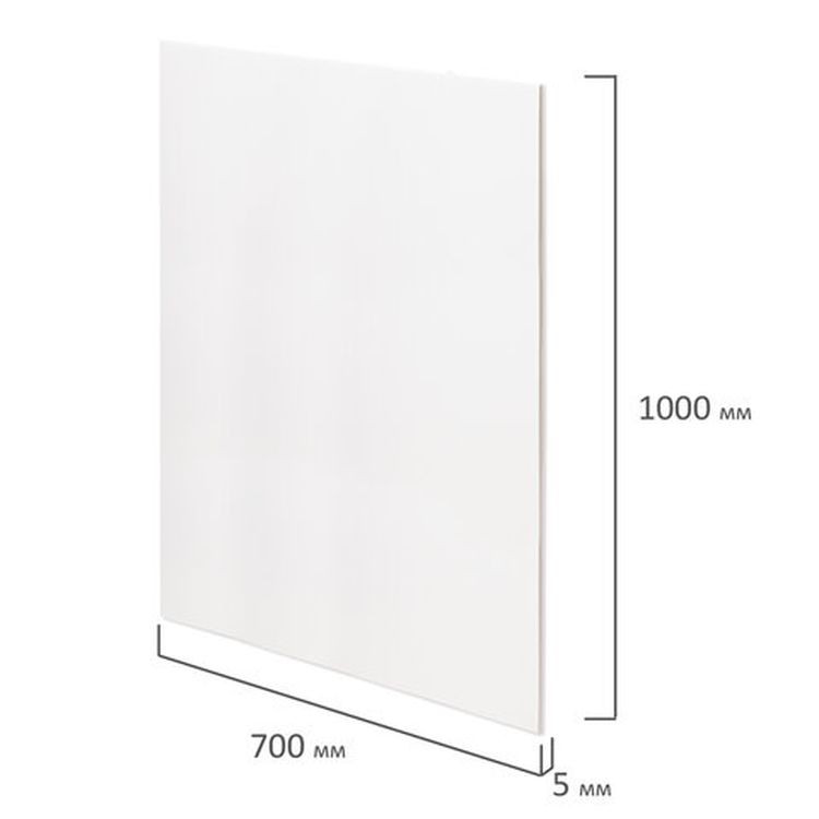 Пенокартон матовый cамоклеящийся, 70х100 см, толщина 5 мм, белый, комплект 5 листов, BRAUBERG — картинка 4