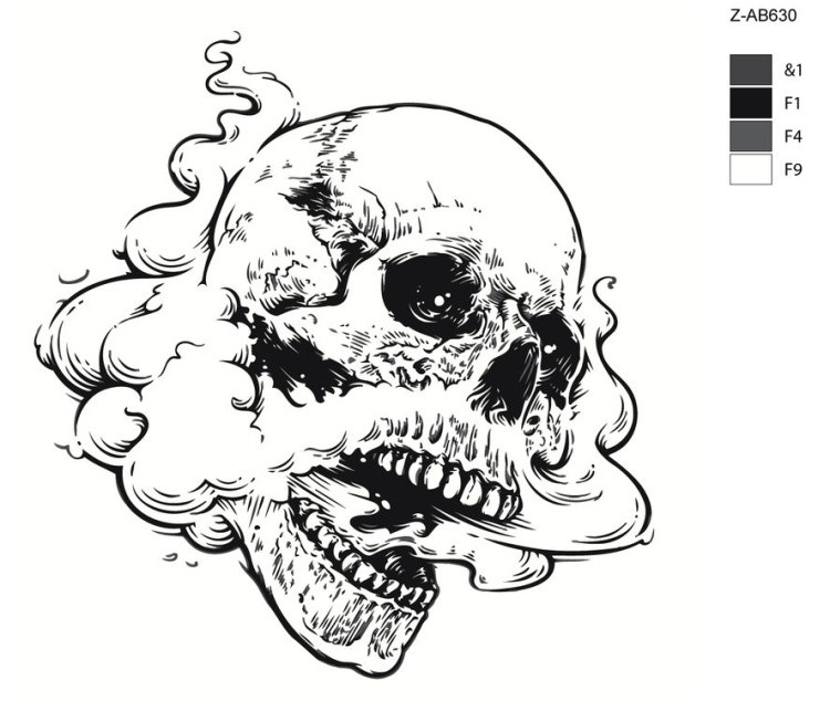 Картина по номерам «Череп с дымом» — картинка 2