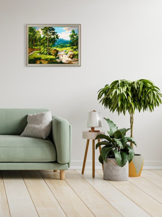 Картина по номерам «Лесной ручей» — картинка 8