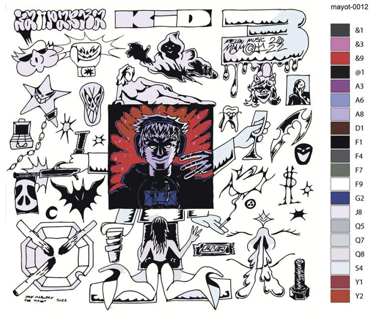 Картина по номерам «Mayot Майот Моет: альбом Заправка Кид 3» — картинка 2
