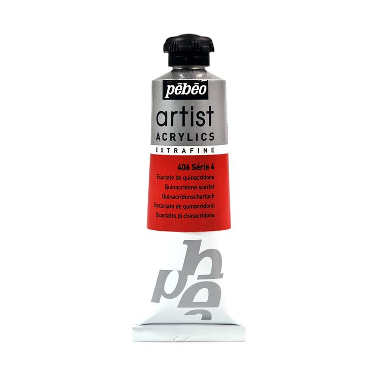 Краска акриловая Pebeo Artist Acrylics extra fine №4 (Алый хинакридон), 37 мл