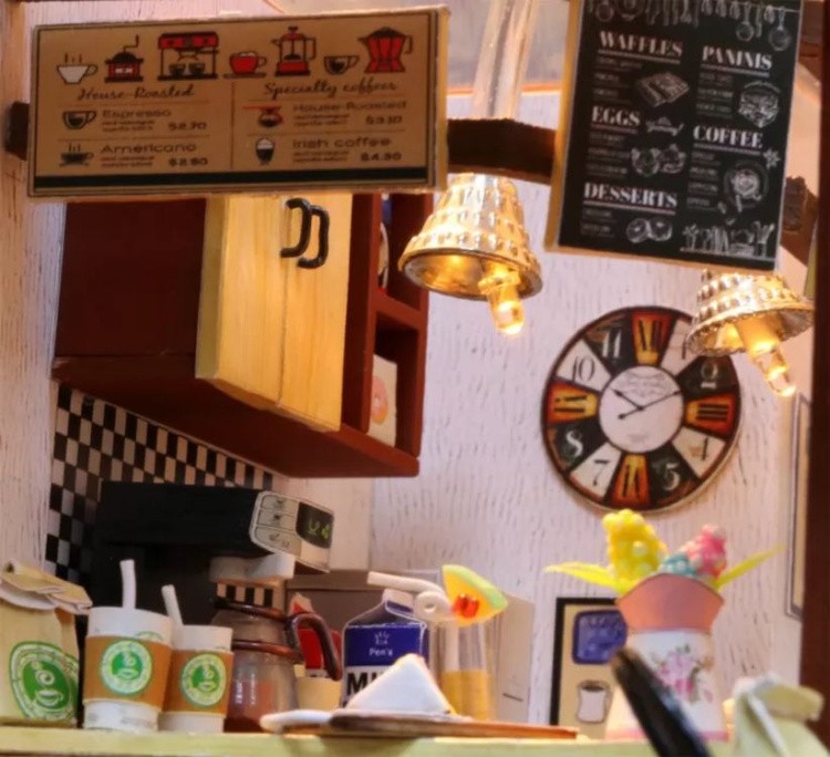 Миниатюрная сборная модель (румбокс) «Кофейня Coffee Time» — картинка 8