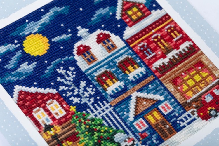 Набор для вышивания «Открытка. Зимний городок» — картинка 6