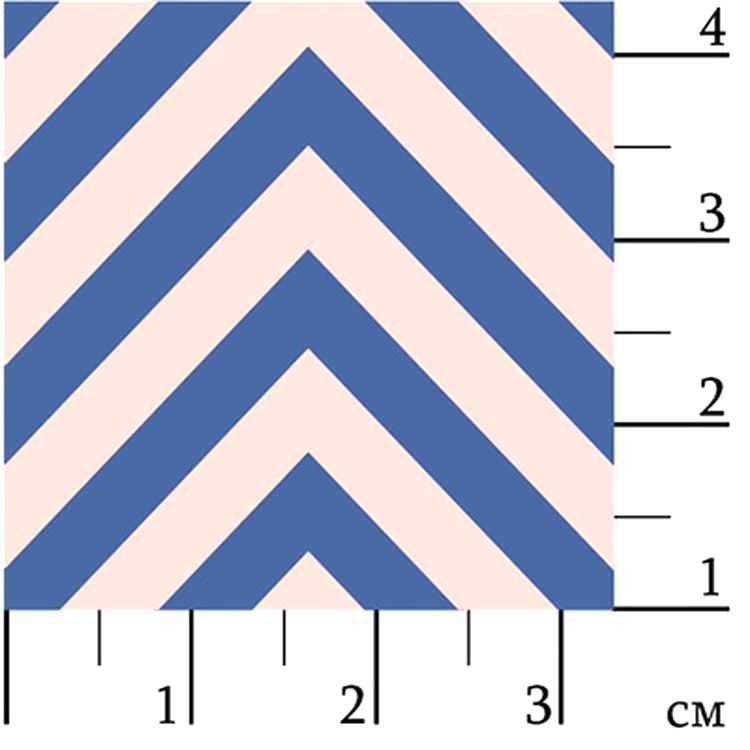 Ткань для пэчворка «БАБУШКИН СУНДУЧОК», 50x55 см, 140 г/м2, 100% хлопок, цвет: БС-32 зигзаг, ярко-синий, Peppy — картинка 2