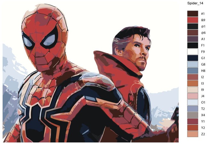 Картина по номерам «Человек-паук: Нет пути домой - Паук и Доктор Стрэндж» — картинка 2