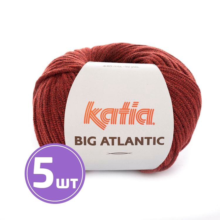 Пряжа Katia Big Atlantic (201), яркий терракот, 5 шт. по 50 г
