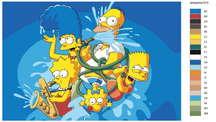 Картина по номерам «Simpsons Симпсоны: Семья со шлангом» — картинка 2