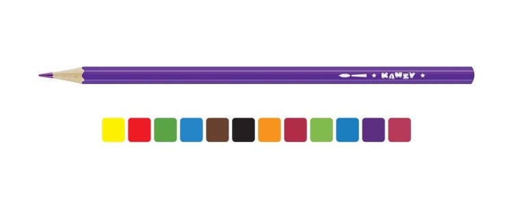 Набор акварельных карандашей «Веселая панда», 12 цветов — картинка 2