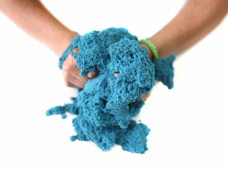 Космический пластичный песок Голубой 1 кг — картинка 4