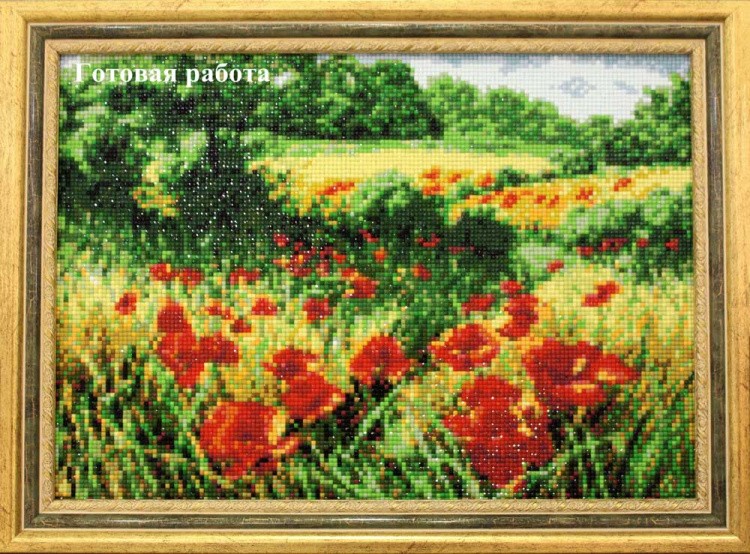 Алмазная вышивка «Маковое поле» — картинка 3