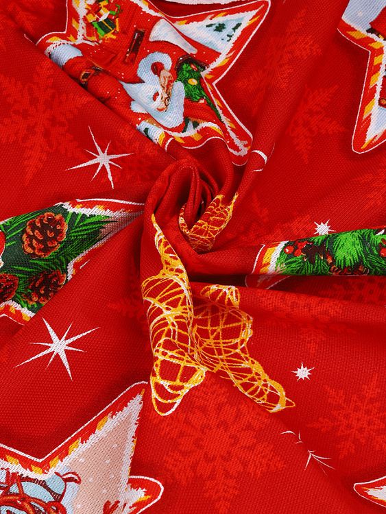 Ткань Рогожка, 5 м x 150 см, 165 г/м², цвет: новогодний принт, IDEAL — картинка 5