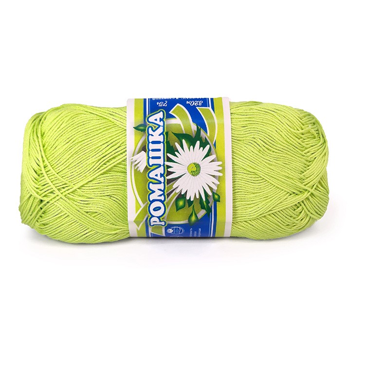 Пряжа ПНК им.Кирова Ромашка (4702), ярко-салатовый, 5 шт. по 75 г — картинка 3