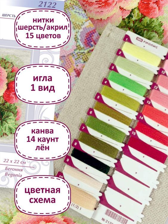 Набор для вышивания «Бегония» — картинка 3
