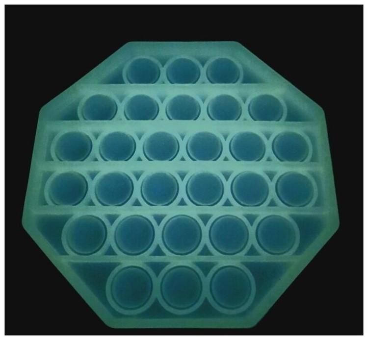 Игрушка антистресс-скульптор Pop it Поп ит, Вечная пупырка «Восьмиугольник светящийся» — картинка 2