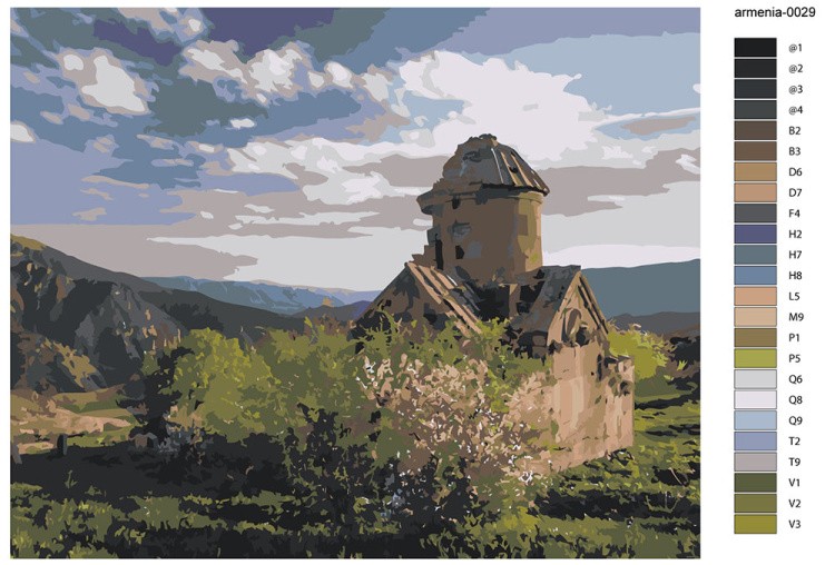 Картина по номерам «Армения: монастырь Цахац Кар 40x50» — картинка 2