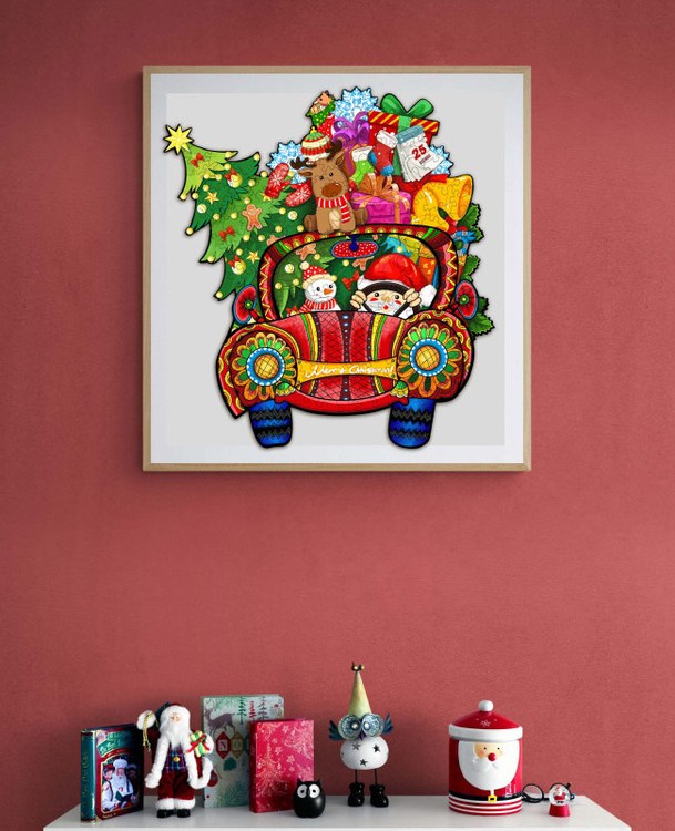 Деревянные пазлы «Новогодняя Машина XL», Woodbests — картинка 7