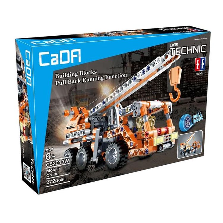 Конструктор Cada Technics строительный кран c инерционным механизмом, 272 детали
 — картинка 2
