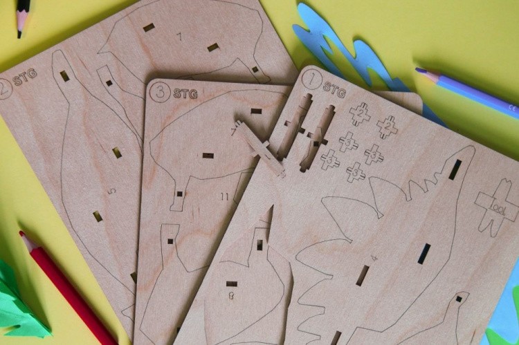 Конструктор из дерева «Стегозавр», UNIWOOD — картинка 5