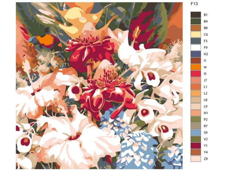 Картина по номерам «Садовые цветы» — картинка 2