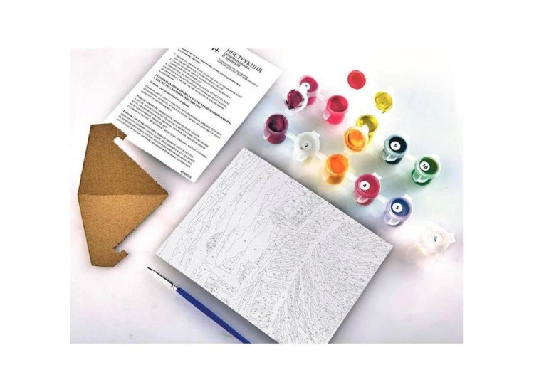 Картина по номерам «Лавандовый закат» (мини-раскраска) — картинка 4