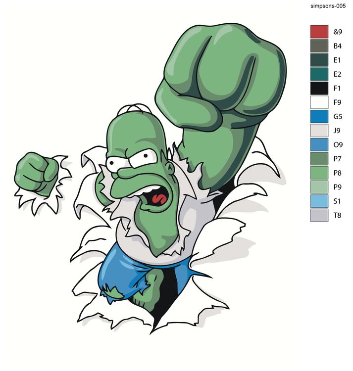 Картина по номерам «Simpsons Симпсоны: Гомер Халк» — картинка 2