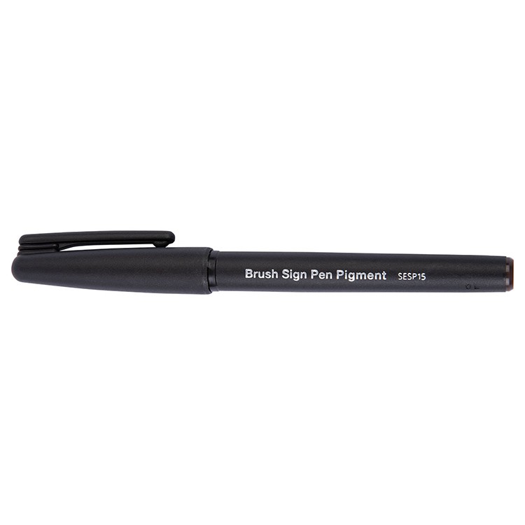 Фломастер-кисть Brush Sign Pen Pigment,1,1 - 2,2 мм, цвет: сепия, Pentel