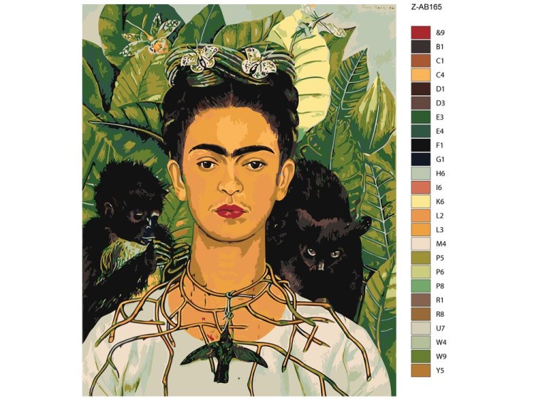 Картина по номерам «Фрида Кало. Автопортрет» — картинка 2