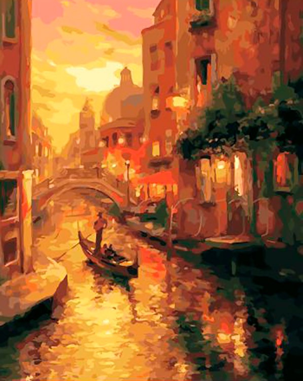 Картина по номерам «Золотые сумерки в Венеции»